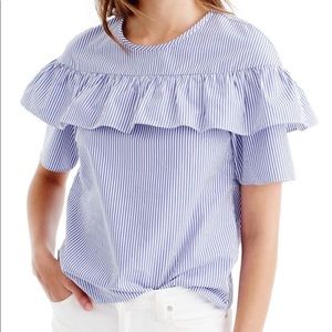 Never worn jcrew ruffle blouse
